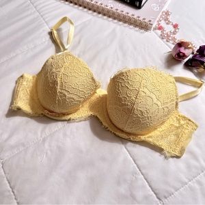 VS Yellow Lace Demi Bra